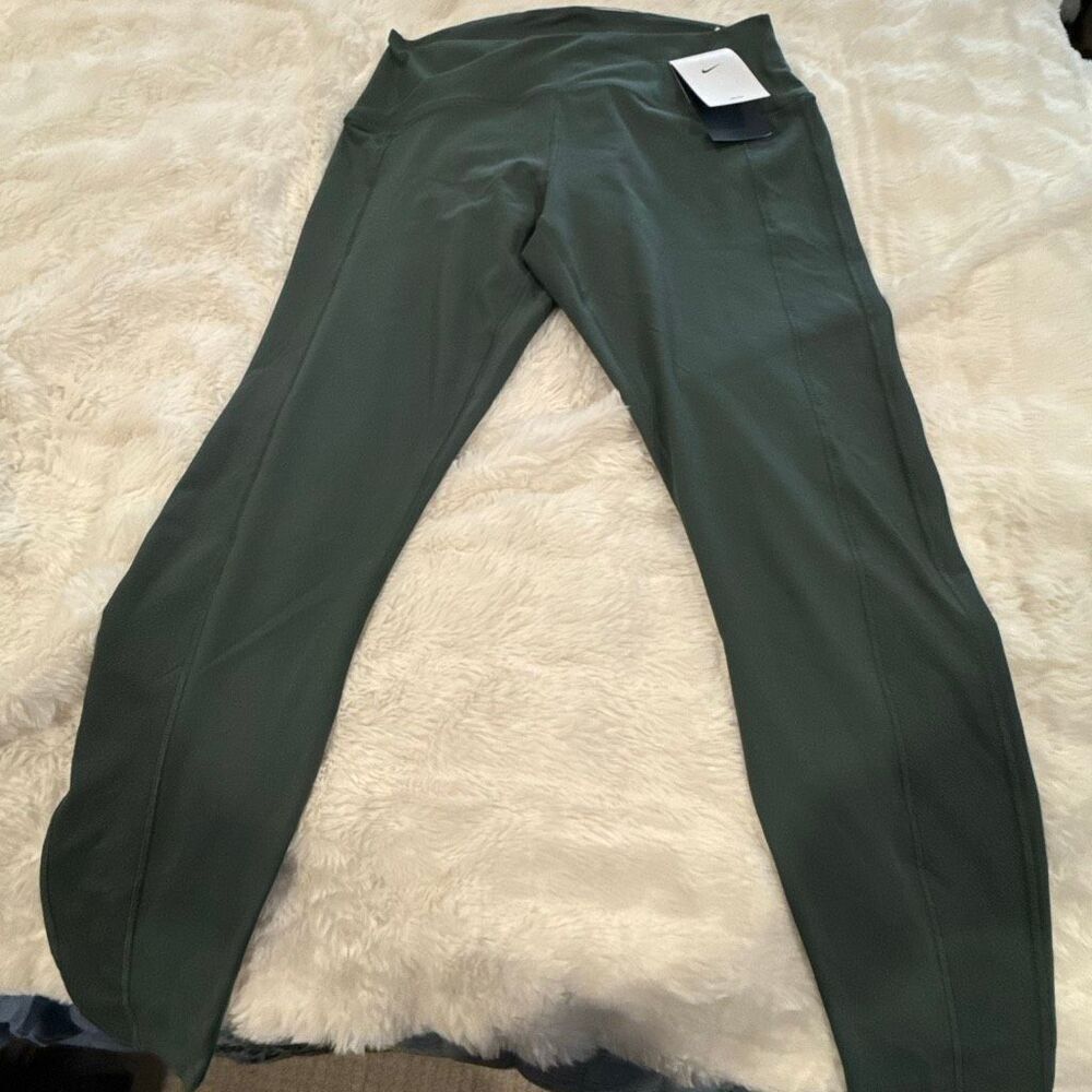 NWT Nike dry fit olive green leggings